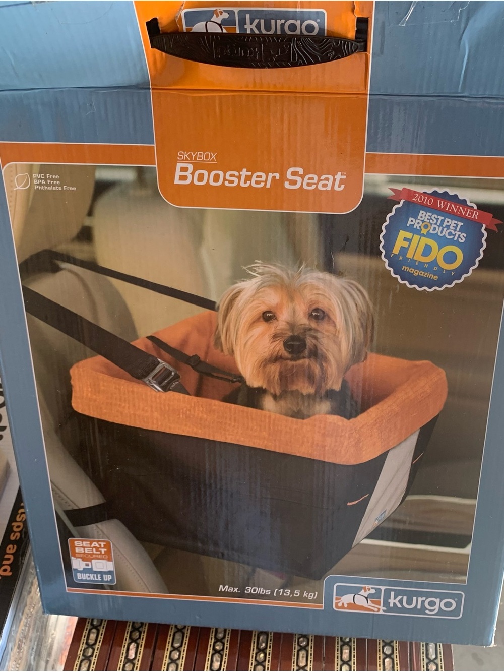Kurgo Skybox Booster Seat - Orange & Black